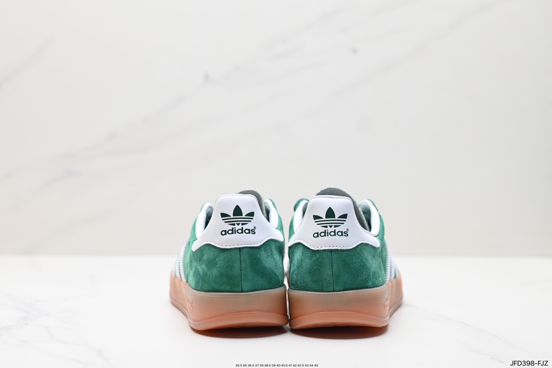 阿迪达斯 Adidas Originals Gazelle Indoor 复古三叶草防滑透明橡胶板鞋经典运动鞋 IG1596