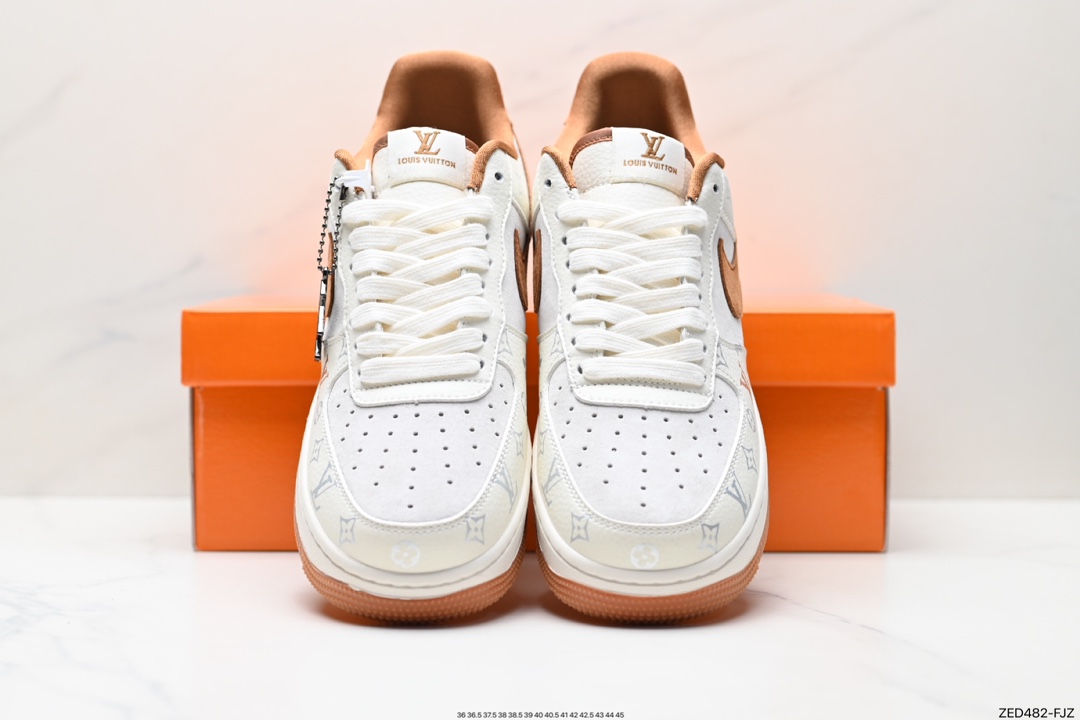 Nike Air Force 1 Low 07 LV白棕印花绑带  CV1724-112