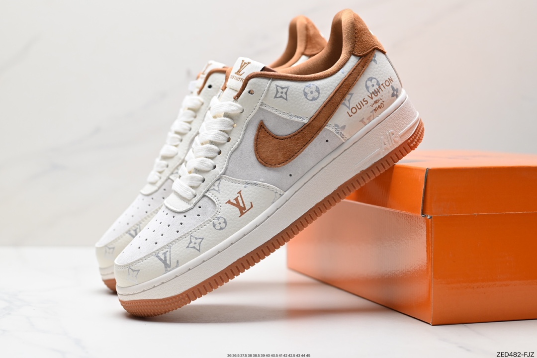 Nike Air Force 1 Low 07 LV白棕印花绑带  CV1724-112