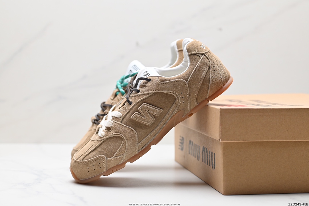 250 缪缪MiuMiu x NB新百伦New Balance 530 SL系列低帮慢跑鞋“联名翻毛卡其鞋带”5E165E_Z5O_F0401_F_D005