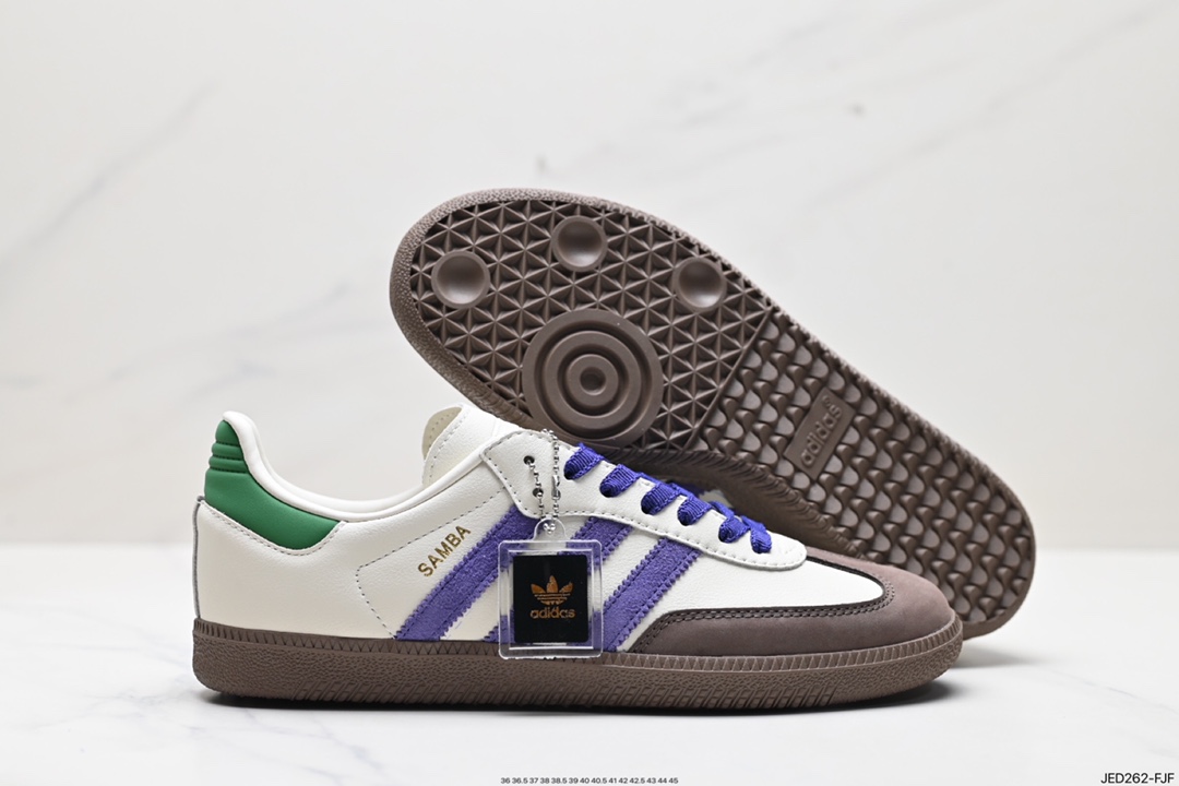 150 Adidas Originals Wmns Samba OG”Off White”桑巴舞板鞋“蓝莓优格塔米紫绿咖啡底” ID8349