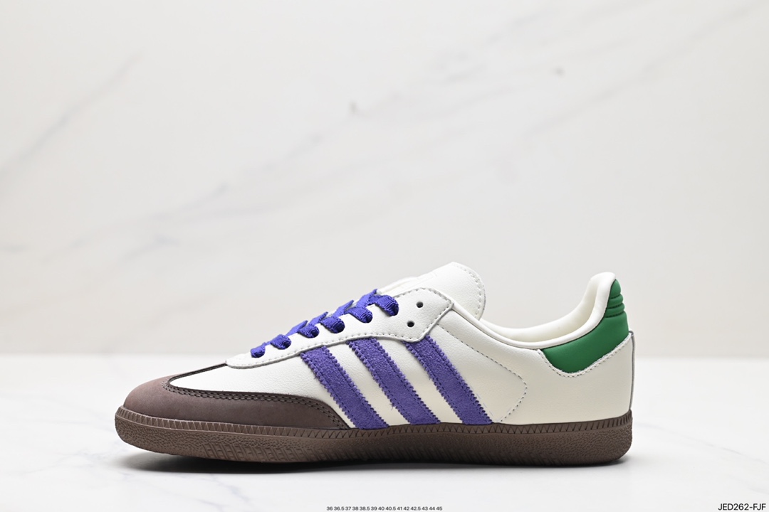 150 Adidas Originals Wmns Samba OG”Off White”桑巴舞板鞋“蓝莓优格塔米紫绿咖啡底” ID8349