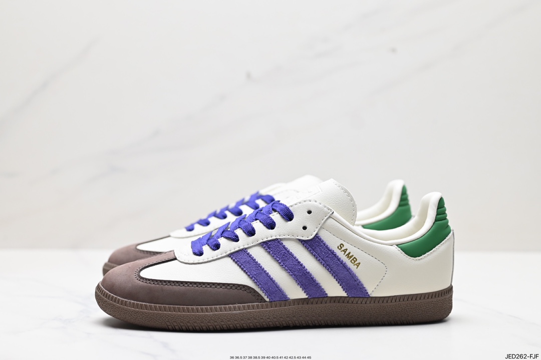 150 Adidas Originals Wmns Samba OG”Off White”桑巴舞板鞋“蓝莓优格塔米紫绿咖啡底” ID8349