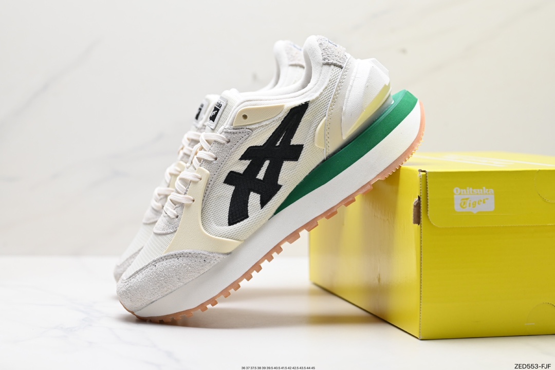 260 Onitsuka Tiger鬼冢虎MOAGE CO厚底黑灰男女款跑步鞋 1183B555-001