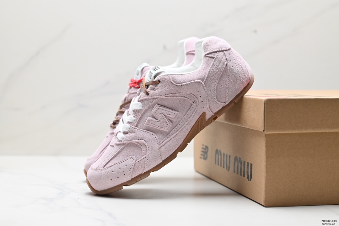 230 缪缪MiuMiu x NB新百伦New Balance 530 SL系列低帮经典慢跑鞋“联名翻毛卡其鞋带”5E165E_Z5O_F0401_F_D005