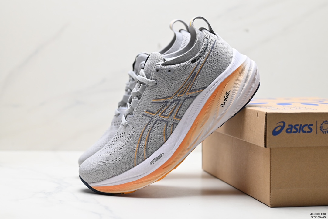 160 Asics 亚瑟士GEL-NIMBUS 26稳定跑鞋鞋面采用双层提花网面设计 1011B794-020