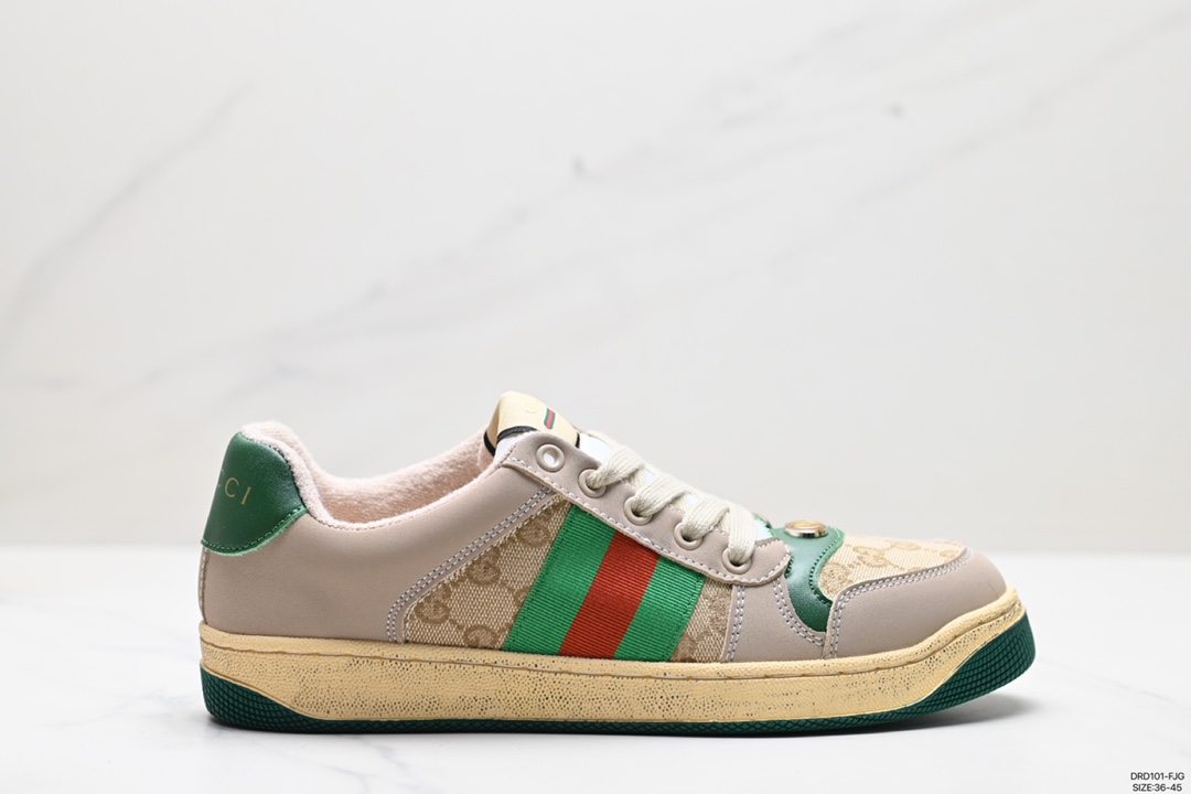 GUCCI古驰 经典高奢古驰GUCCI Ace Embroidered Low-Top拼色刺绣系列休闲板鞋