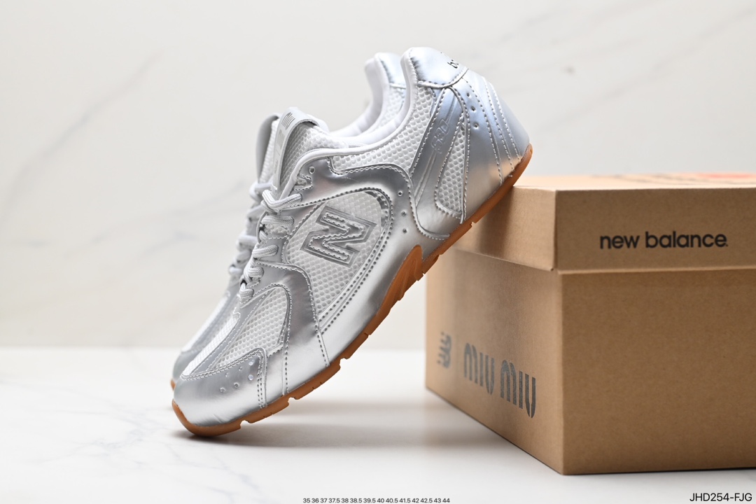 190 缪缪MiuMiu x NB新百伦New Balance 530 SL系列低帮经典复古休闲运动慢跑鞋“联名翻毛卡其鞋带”