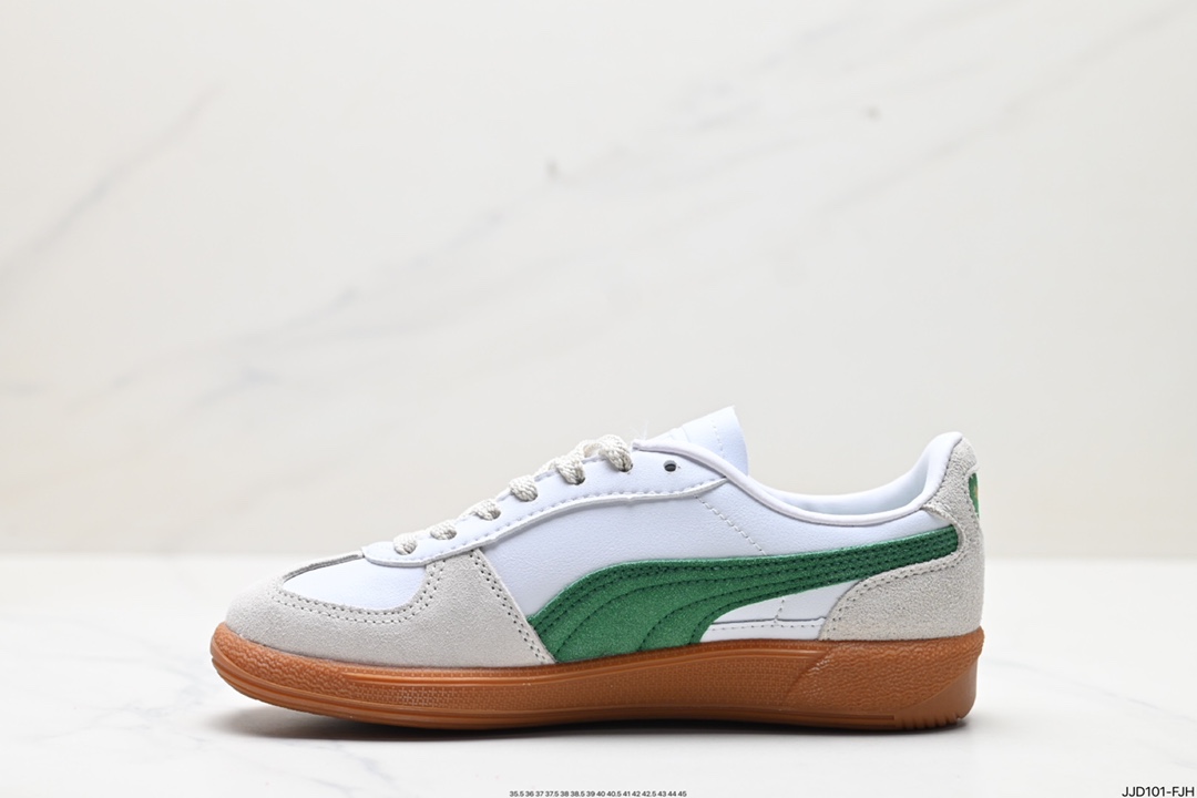 130 彪马PUMA Palermo Leather 巴勒莫系列低帮德训板鞋“皮革白浅灰黑焦糖底” 396464-07