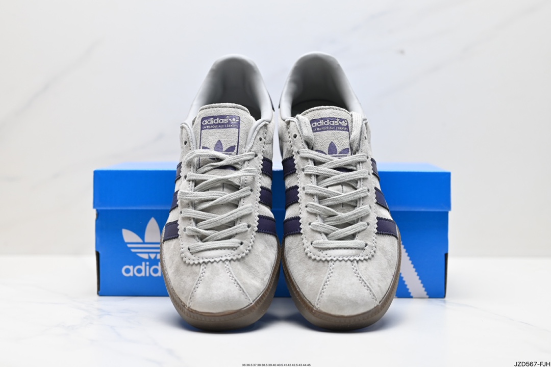 140 阿迪达斯Adidas Originals Bermuda Trainers 百慕大系列板鞋“麂皮灰暗蓝焦糖底” JI4280