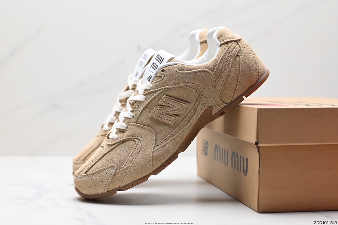 230 MiuMiu x NB新百伦New Balance 530 SL系列低帮经典复古休闲运动慢跑鞋“联名翻毛卡其鞋带”