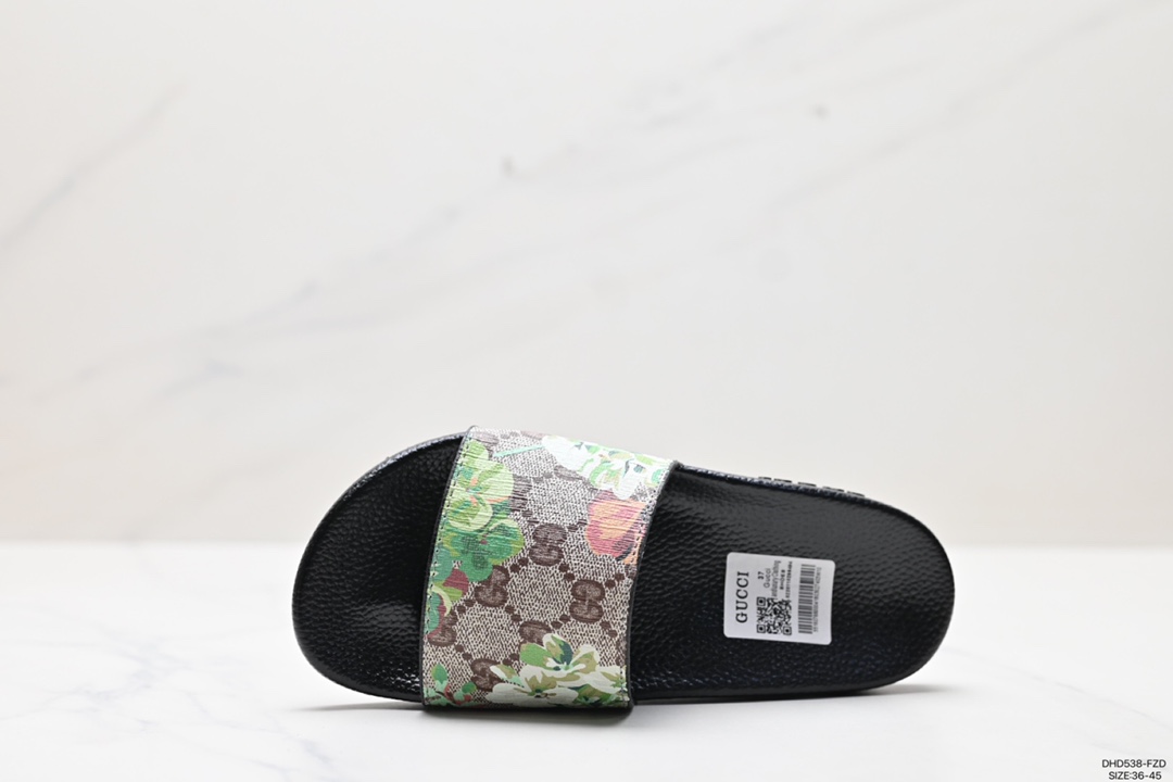 90 Gucci Leather slide with bow 沙滩皮革一字拖拖鞋