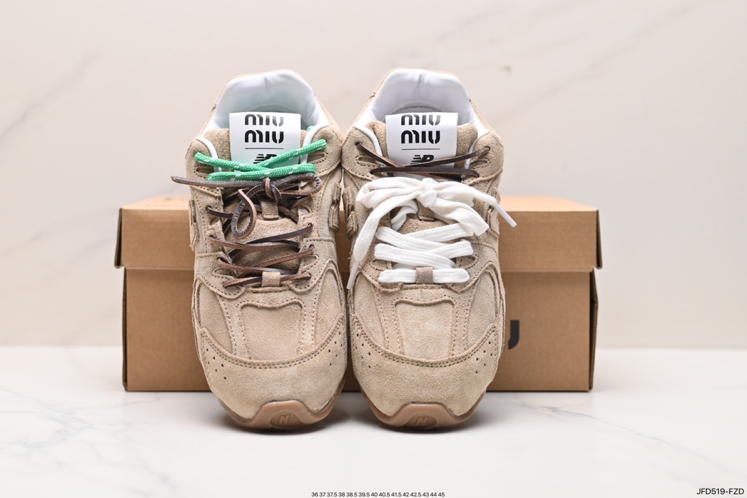 170 缪缪MiuMiu x NB新百伦New Balance 530 SL系列低帮慢跑鞋“联名翻毛卡其鞋带”5E165E_Z5O_F0401_F_D005