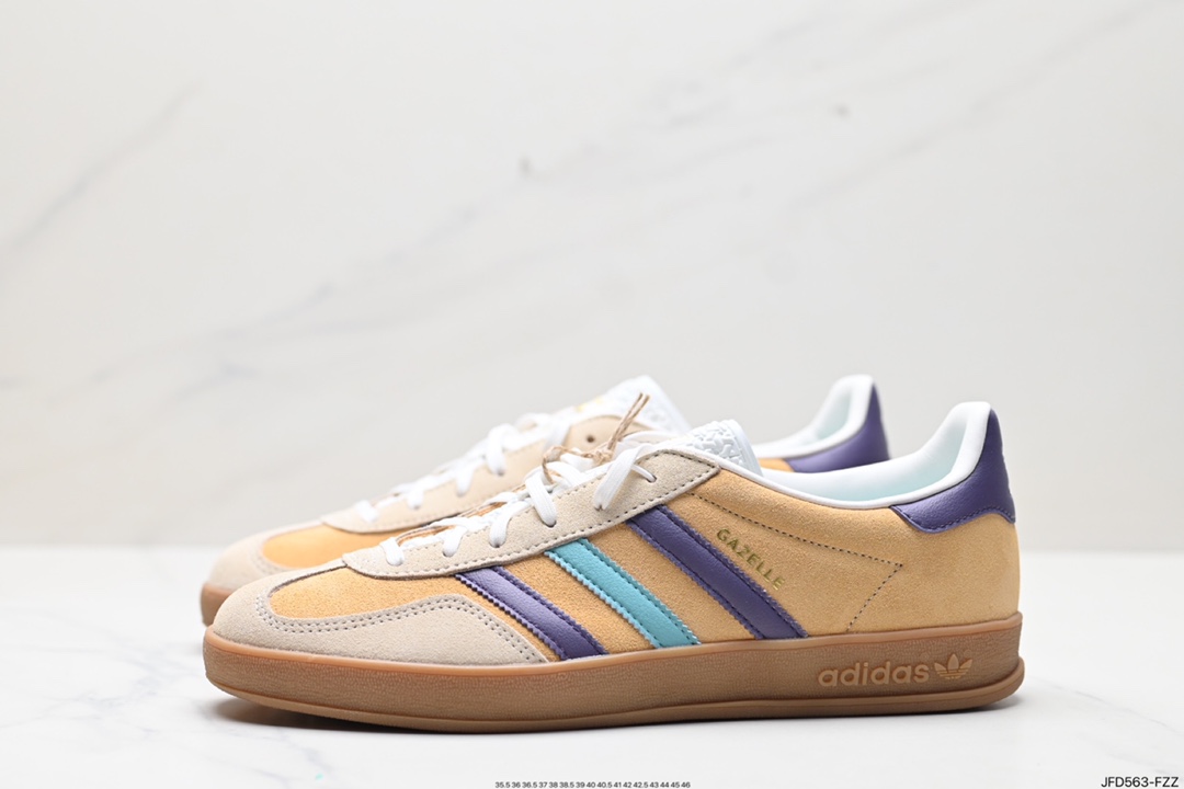 170 adidas Originals Gazelle INdoor 三叶草休闲防滑耐磨低帮板鞋  IG1636