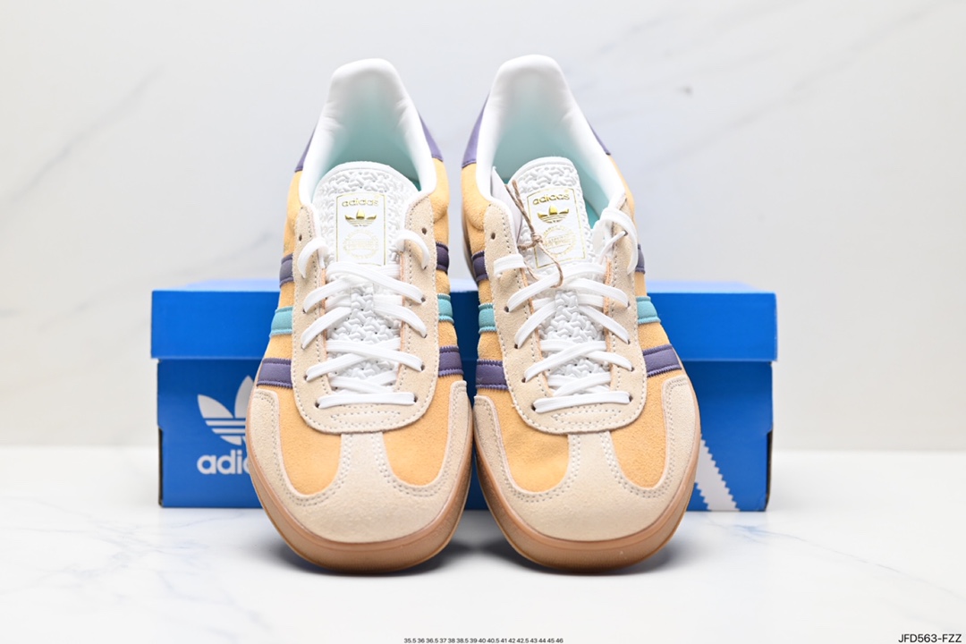 170 adidas Originals Gazelle INdoor 三叶草休闲防滑耐磨低帮板鞋  IG1636