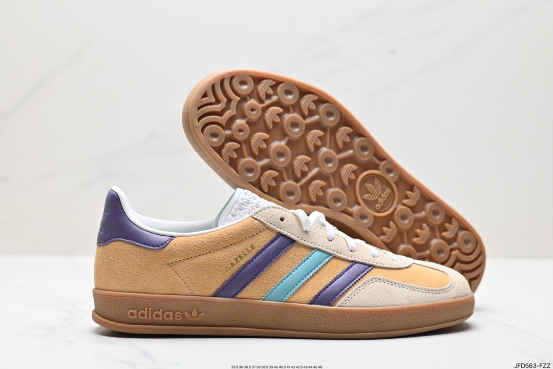 170 adidas Originals Gazelle INdoor 三叶草休闲防滑耐磨低帮板鞋  IG1636