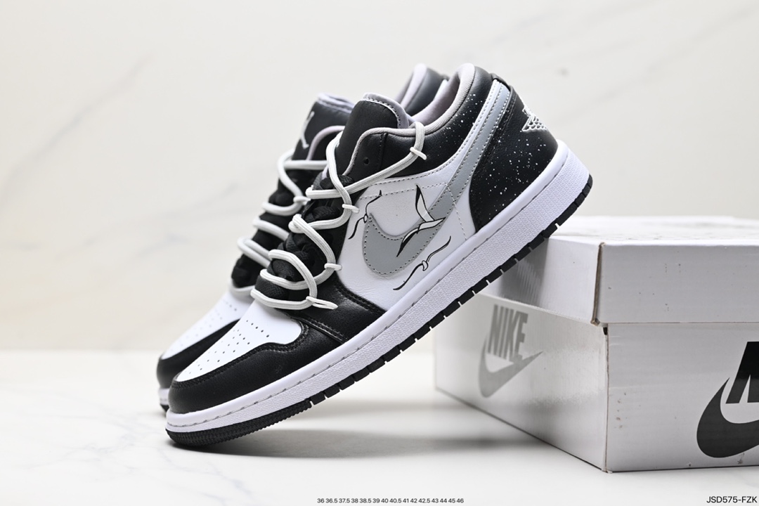 200 Air Jordan 1 Low 绑带白黑蓝 DX4374-008