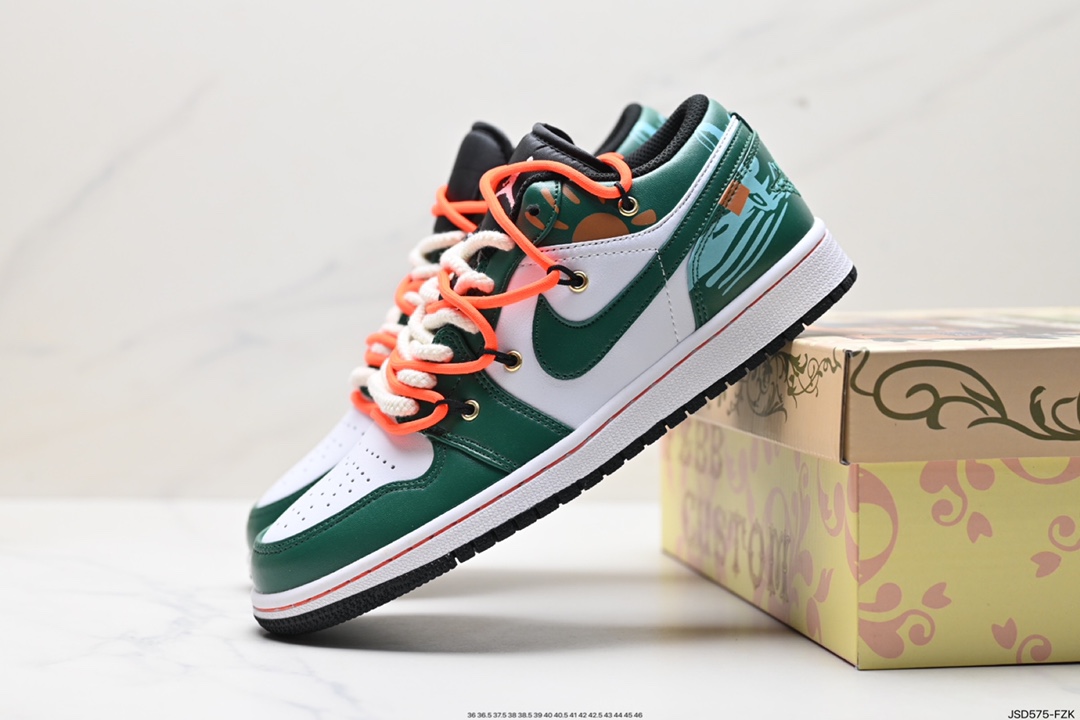 200 Air Jordan 1 Low 绑带白黑蓝 DX4374-008