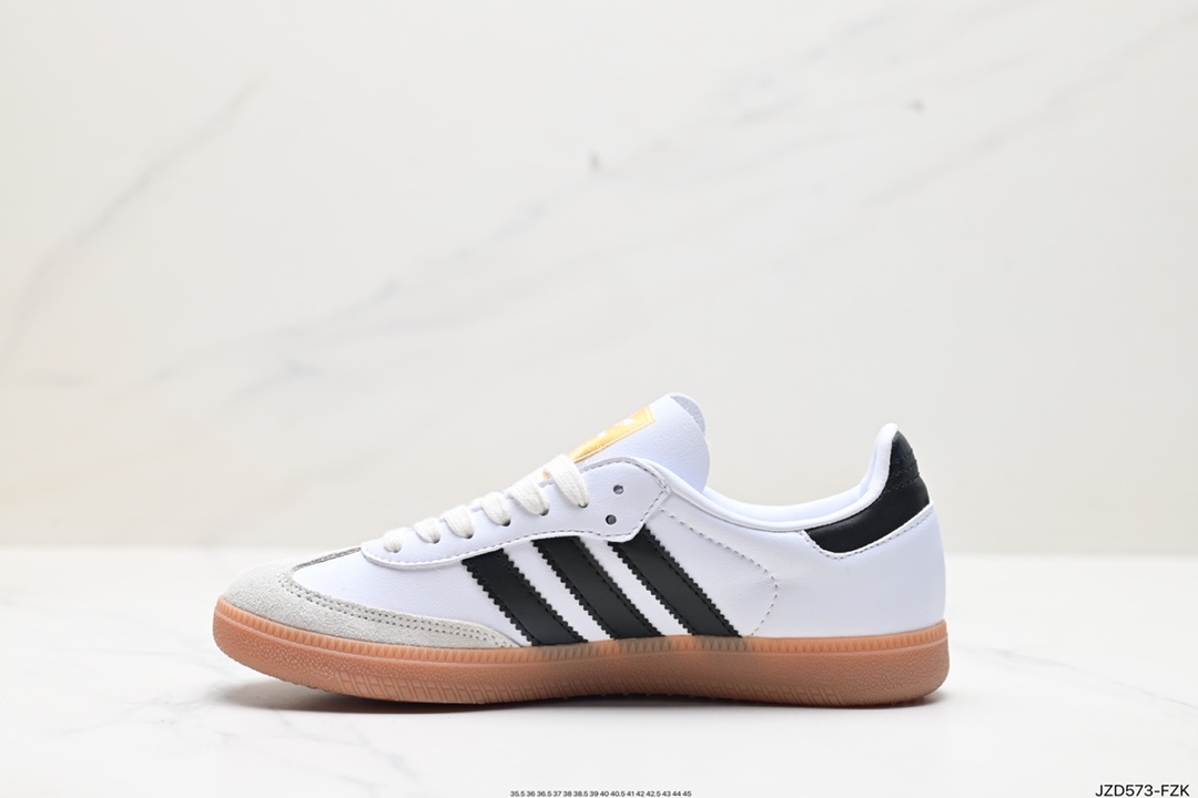 140 Adidas Originals Samba Decon”Cloud White“桑巴舞板鞋“单层皮白黑升级底” IF0642