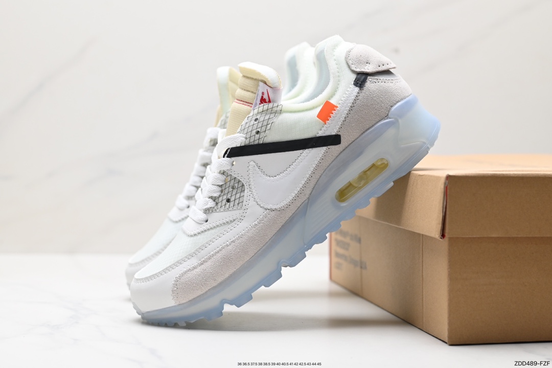 230 耐克OW联名 Max 90 气垫 Off -White x Nike Air Max 90 OW 耐克联名款限量经典气垫跑鞋 AA7293-100