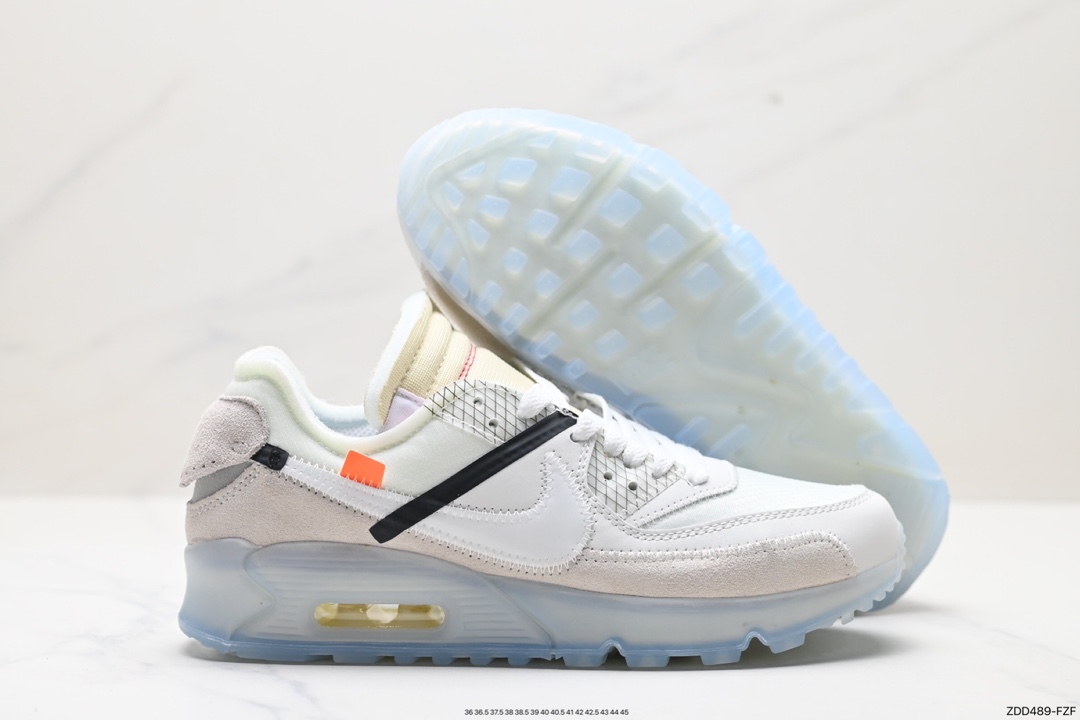 230 耐克OW联名 Max 90 气垫 Off -White x Nike Air Max 90 OW 耐克联名款限量经典气垫跑鞋 AA7293-100