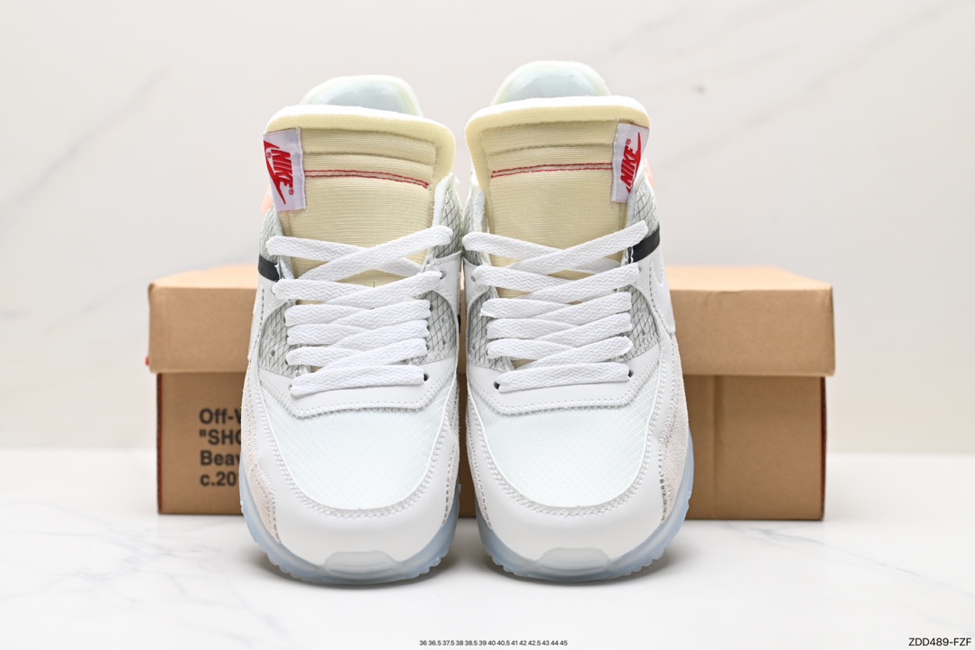 230 耐克OW联名 Max 90 气垫 Off -White x Nike Air Max 90 OW 耐克联名款限量经典气垫跑鞋 AA7293-100