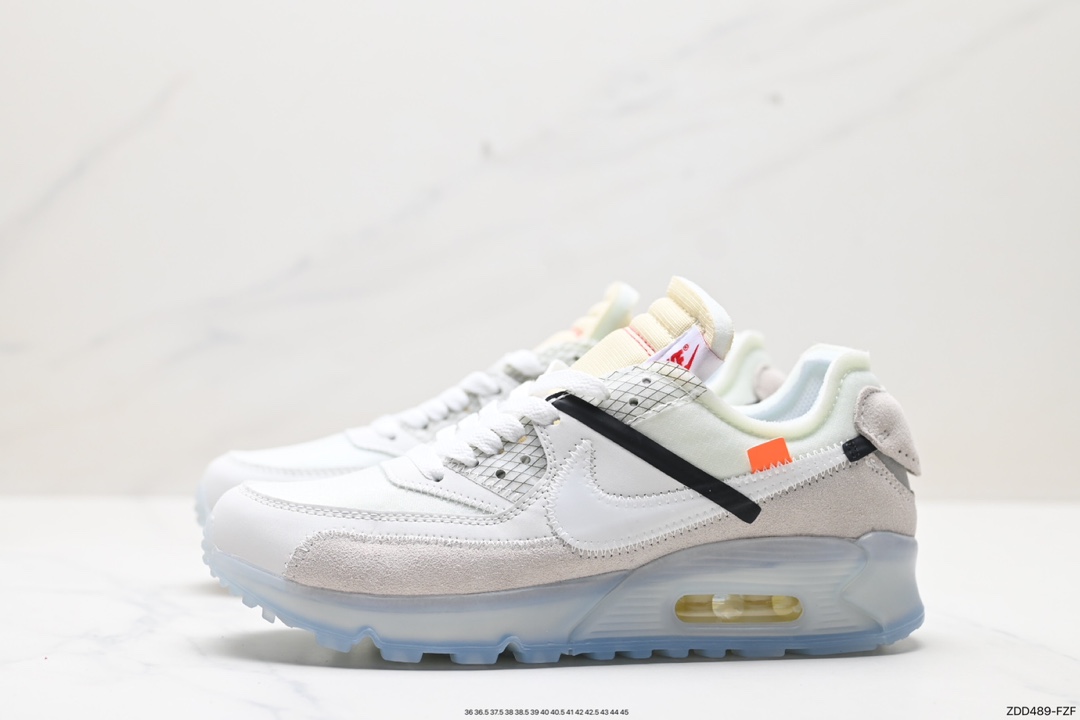 230 耐克OW联名 Max 90 气垫 Off -White x Nike Air Max 90 OW 耐克联名款限量经典气垫跑鞋 AA7293-100