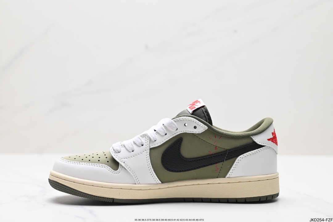 160 Travis Scott x Air Jordan 1 Low 橄榄色身着帆布 DM7866-200