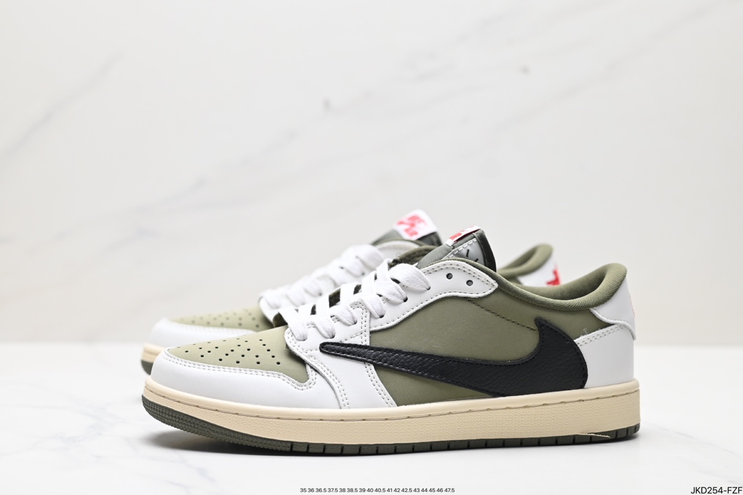 160 Travis Scott x Air Jordan 1 Low 橄榄色身着帆布 DM7866-200