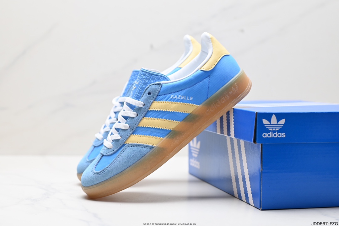 120 adidas Originals Gazelle INdoor 三叶草休闲防滑耐磨低帮板鞋  IE2960