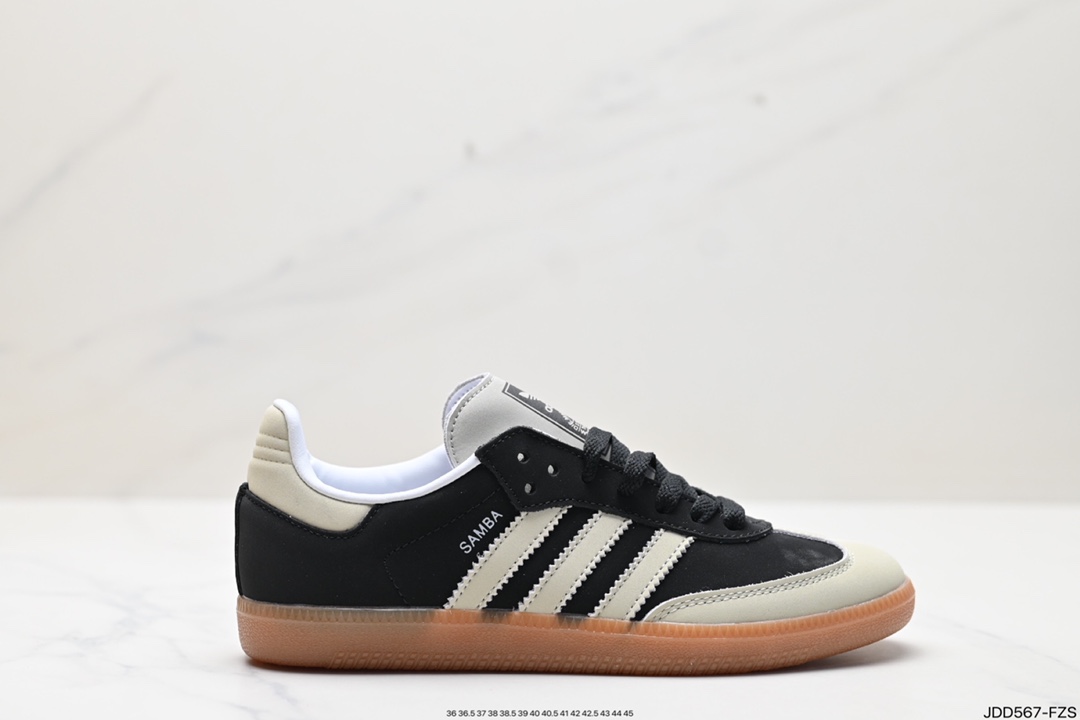 120 三叶草Adidas Originals Samba OG 桑巴舞系列绅士板鞋“芝麻黄黑生胶底” IE5836