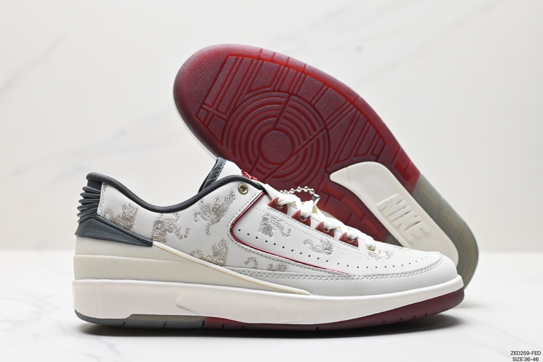 Shelflife x Jordan Air Jordan 2 retro low trendy lightweight low-top retro basketball shoes FJ5736-100