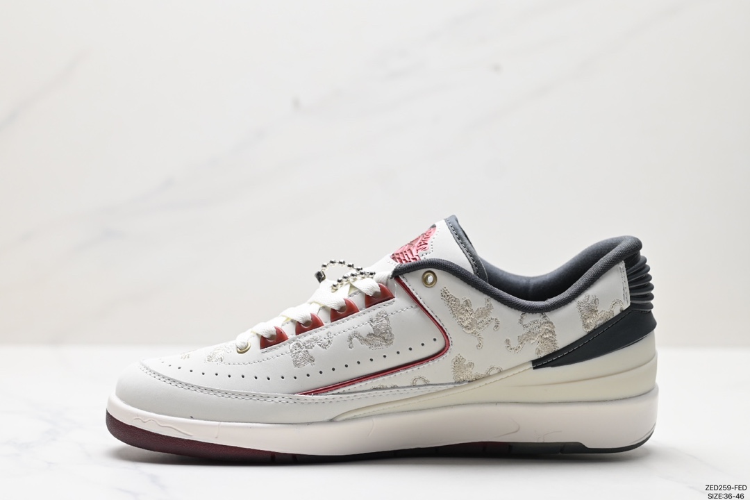 Shelflife x Jordan Air Jordan 2 retro low trendy lightweight low-top retro basketball shoes FJ5736-100