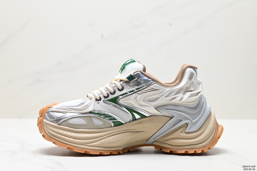 Zhao Lusi's same style OGR Rattlesnake series jogging dad shoes breathable summer silver sports shoes