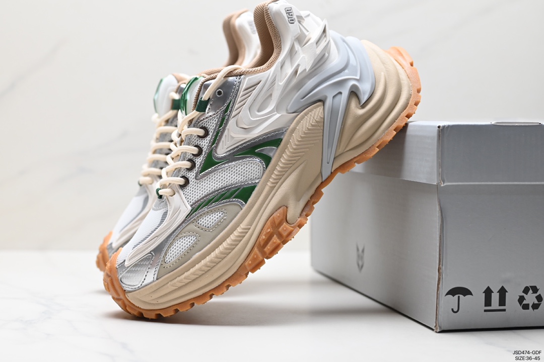 Zhao Lusi's same style OGR Rattlesnake series jogging dad shoes breathable summer silver sports shoes