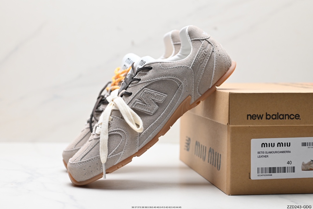 250 缪缪MiuMiu x NB新百伦New Balance 530 SL系列低帮经典复古休闲运动慢跑鞋“联名翻毛卡其鞋带”