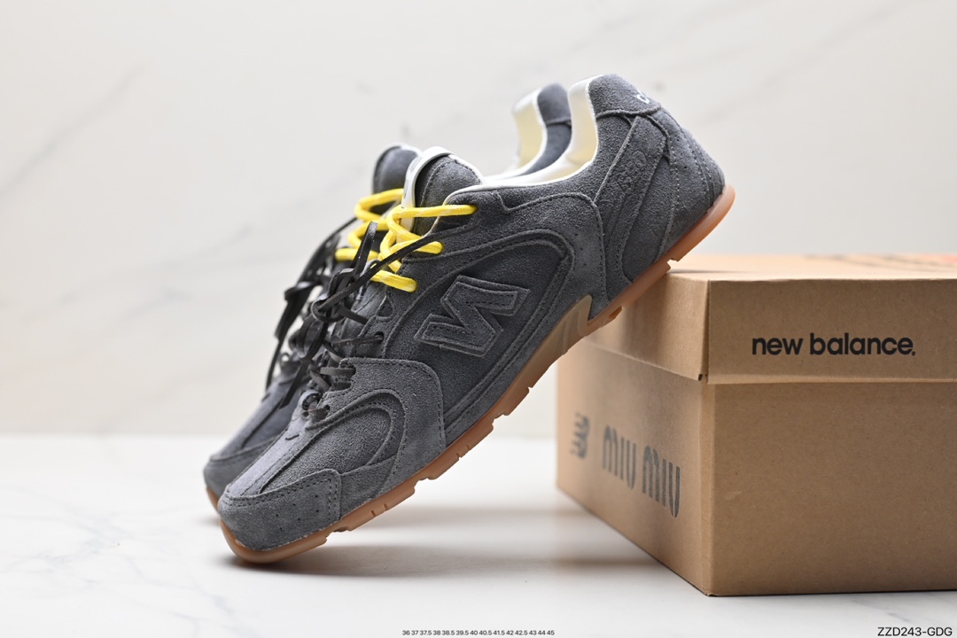 250 缪缪MiuMiu x NB新百伦New Balance 530 SL系列低帮经典复古休闲运动慢跑鞋“联名翻毛卡其鞋带”