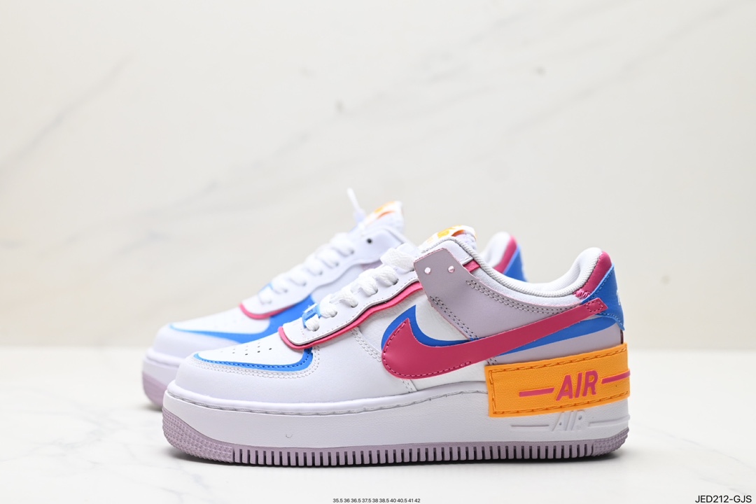 Nike WMNS Air Force 1 Shadow Macaron Military Air Force One Light Incremental High and Low Top Sneakers HF5064-100