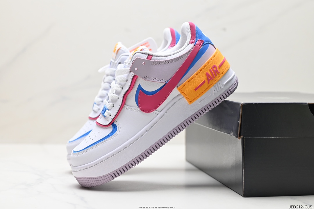 Nike WMNS Air Force 1 Shadow Macaron Military Air Force One Light Incremental High and Low Top Sneakers HF5064-100