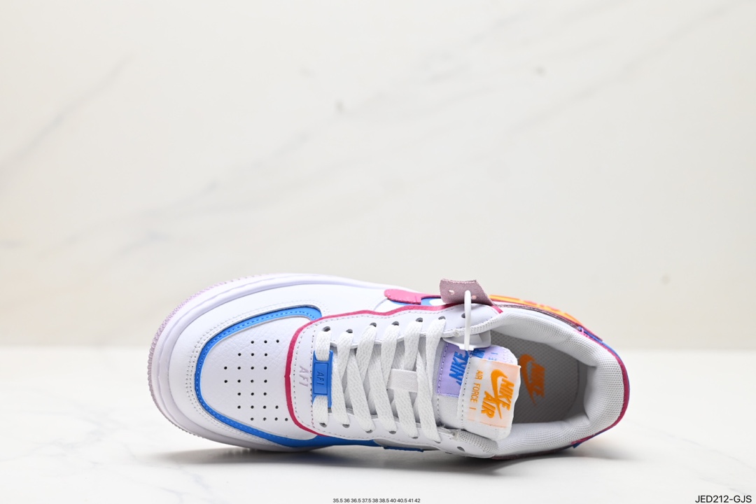 Nike WMNS Air Force 1 Shadow Macaron Military Air Force One Light Incremental High and Low Top Sneakers HF5064-100