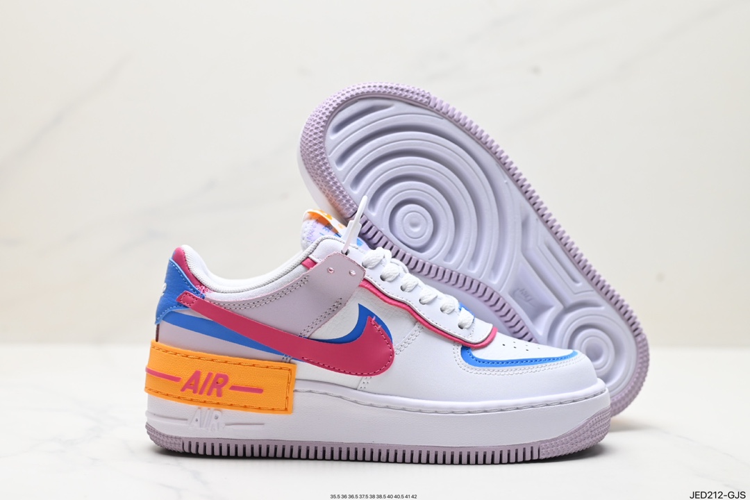 Nike WMNS Air Force 1 Shadow Macaron Military Air Force One Light Incremental High and Low Top Sneakers HF5064-100