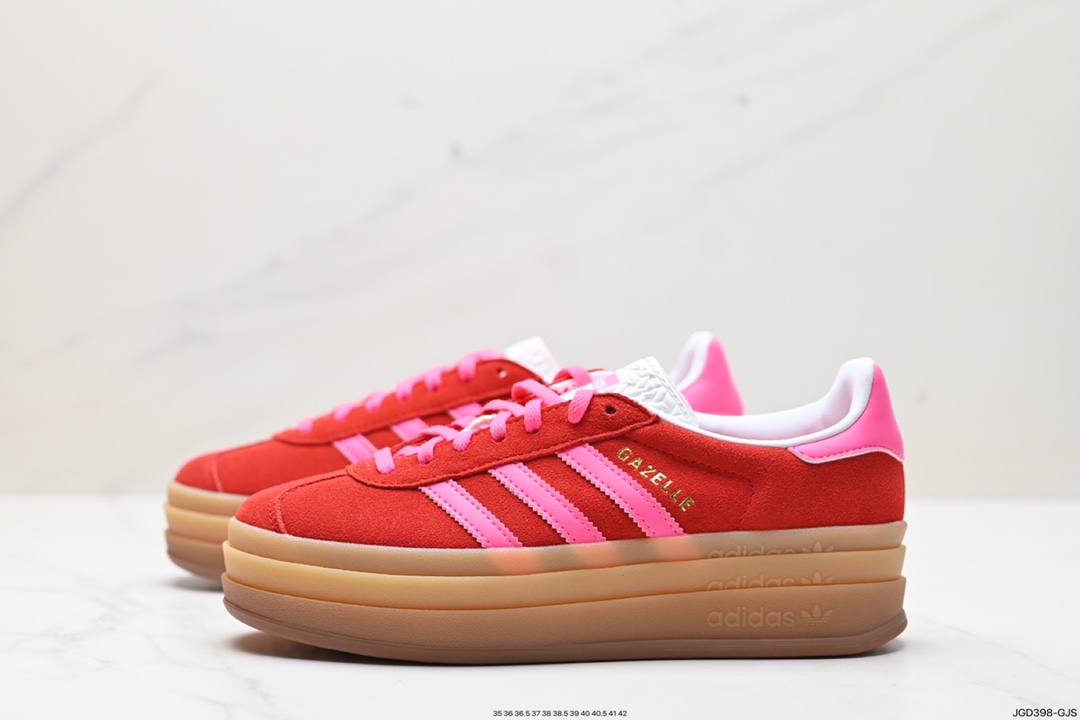 Ad Originals Gazelle Bold clover thick sole casual non-slip wear-resistant low-top sneakers IH7496