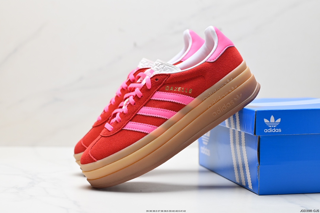 Ad Originals Gazelle Bold clover thick sole casual non-slip wear-resistant low-top sneakers IH7496