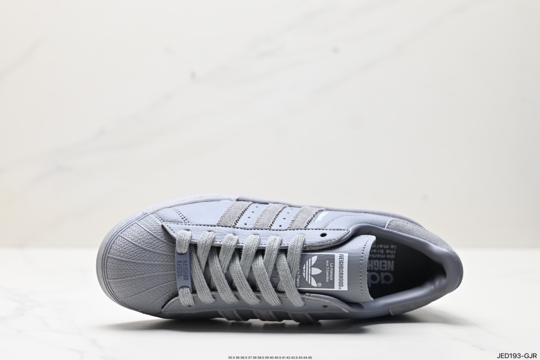 Adidas Originals Superstar ”Sail/Green/Lace” shell toe sneakers lE6115