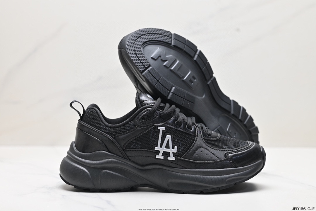 Korea Limited Release NY Yankees Limited x MLB Big Ball Chunky Mesh Thick-soled Daddy Jogging Shoes ”Mesh Ivory White Black NY Print” 3ARNFSB4N