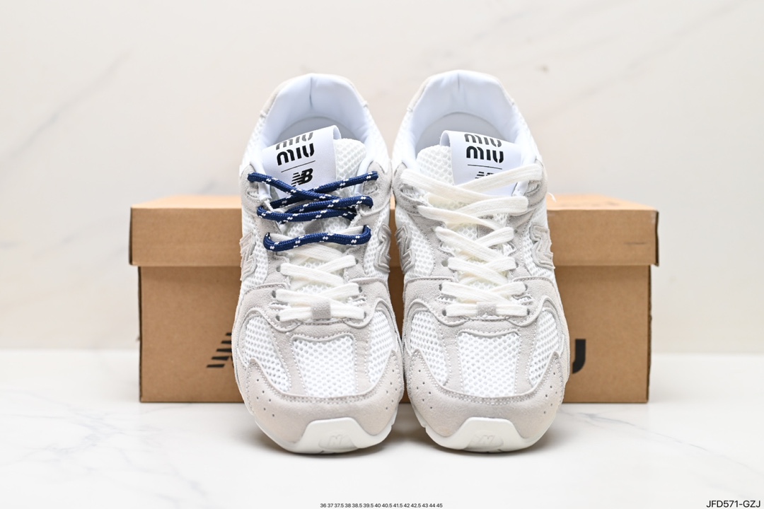 170 意大利奢侈品牌/缪缪MiuMiu x NB新百伦New Balance 530 SL系列低帮慢跑鞋“联名翻毛卡其鞋带” 5E165E Z50 F0401 FD005