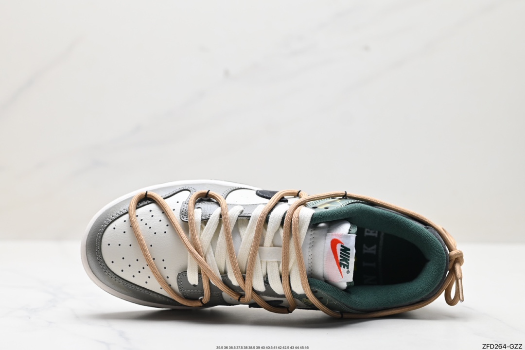 280 耐克NK SB Dunk Low”Green/Beige“绑绳解构风 FD0350-133