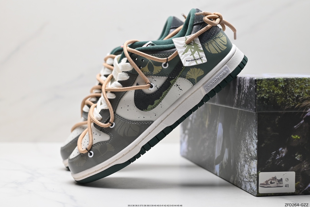 280 耐克NK SB Dunk Low”Green/Beige“绑绳解构风 FD0350-133