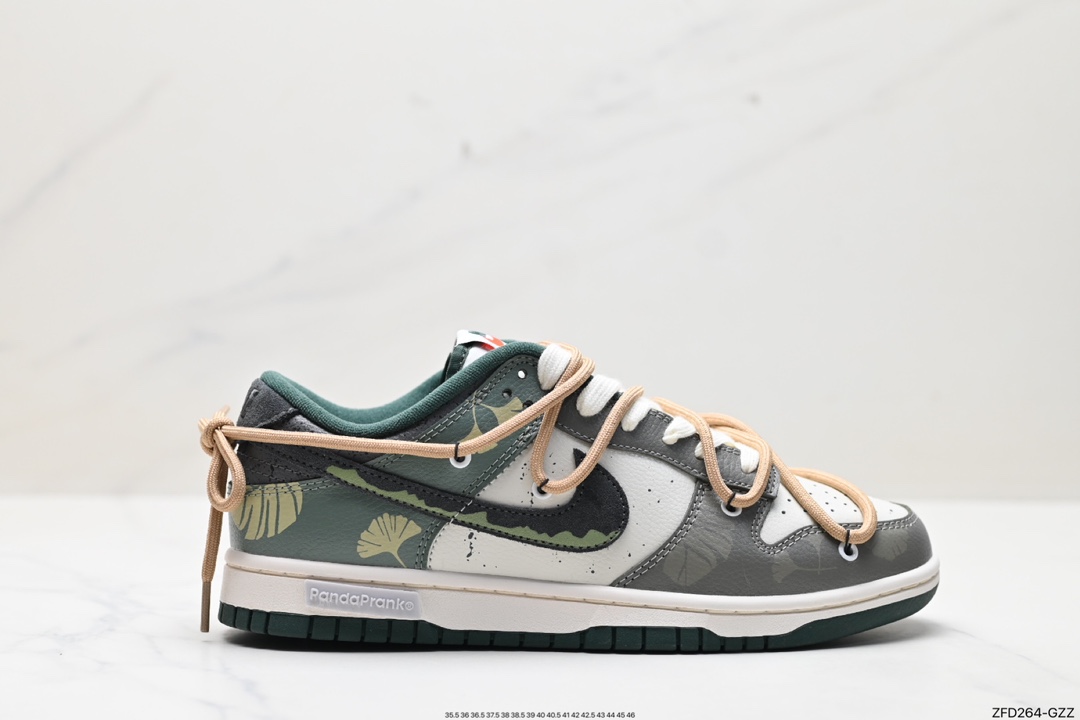 280 耐克NK SB Dunk Low”Green/Beige“绑绳解构风 FD0350-133