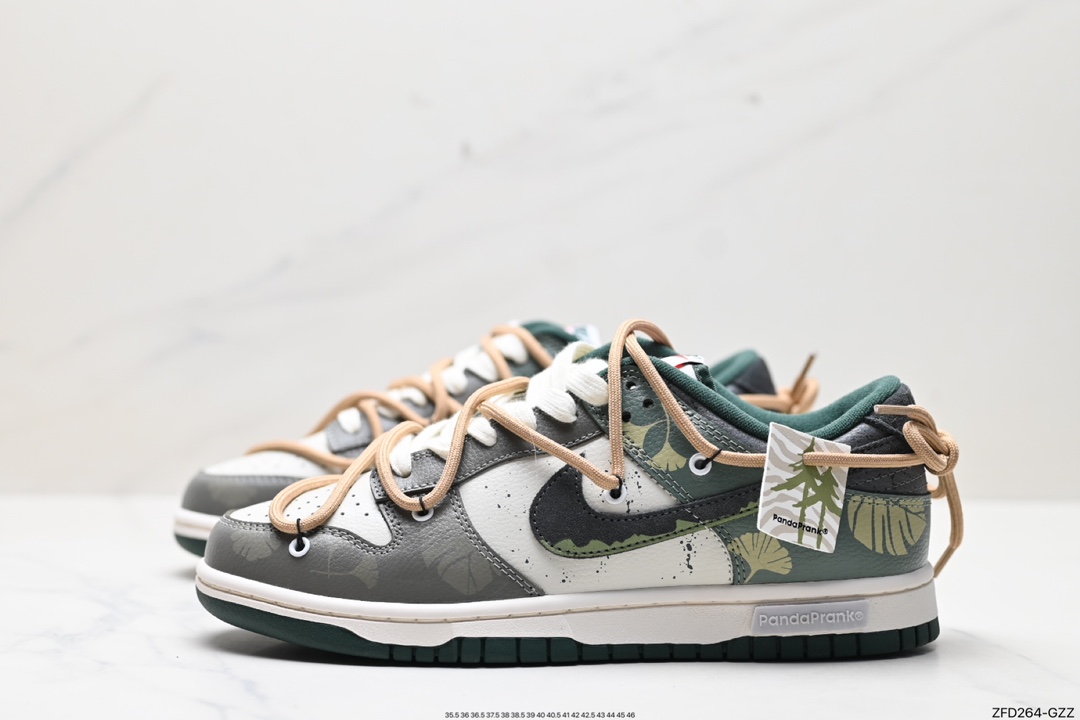 280 耐克NK SB Dunk Low”Green/Beige“绑绳解构风 FD0350-133